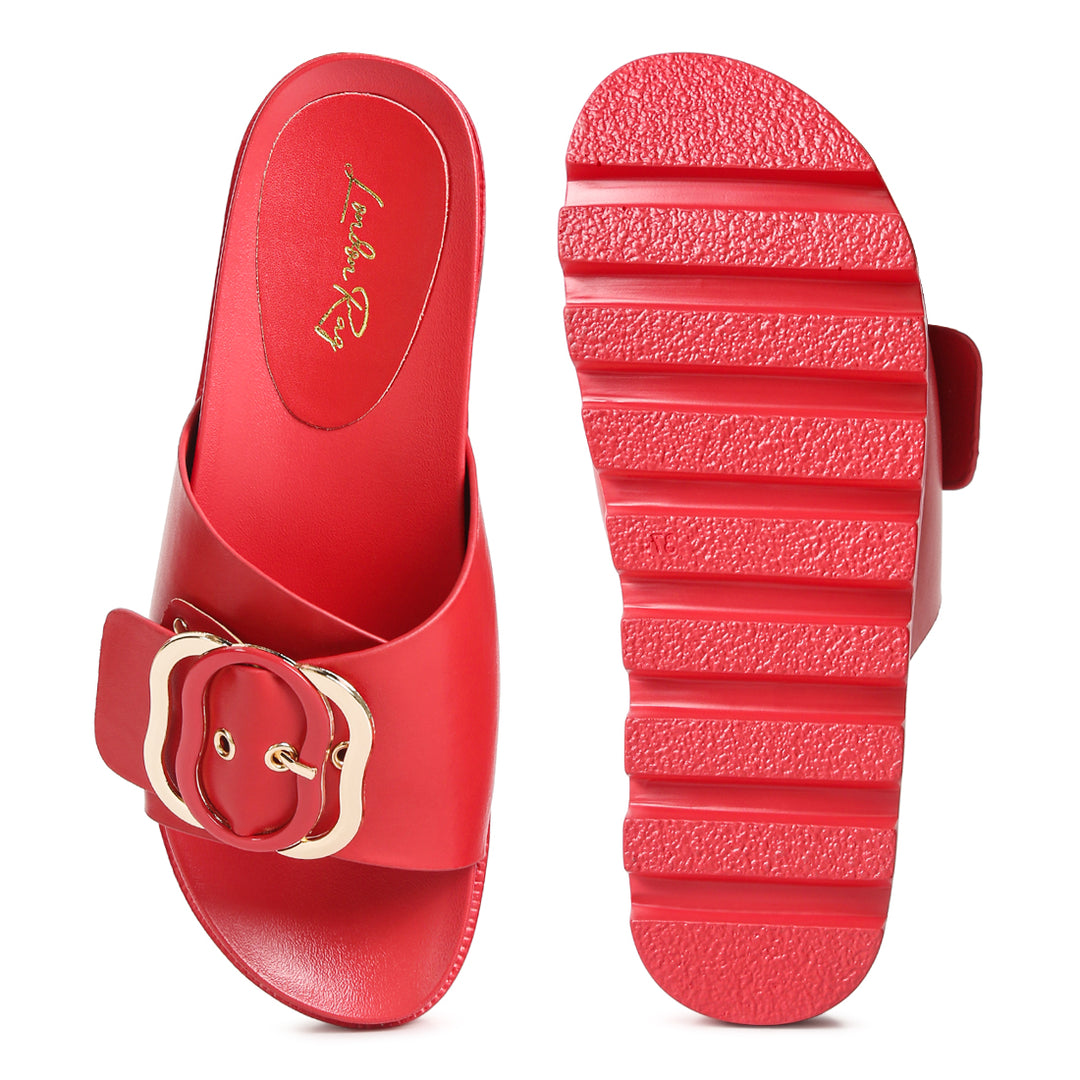 lug sole flatform sliders#color_red