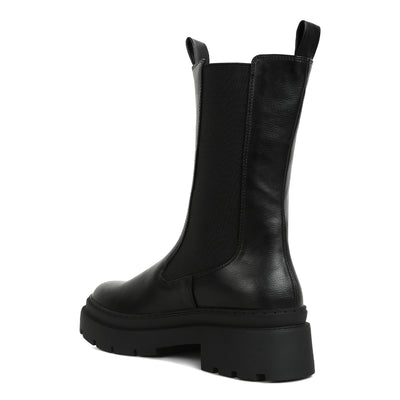 elasticated gussets lug sole boots#color_black