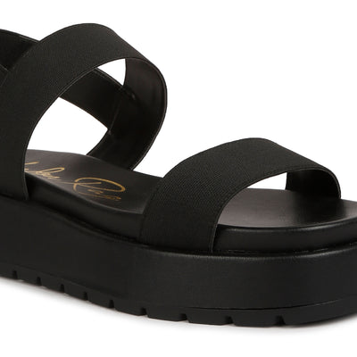 Black Chunky Flatform Sandals