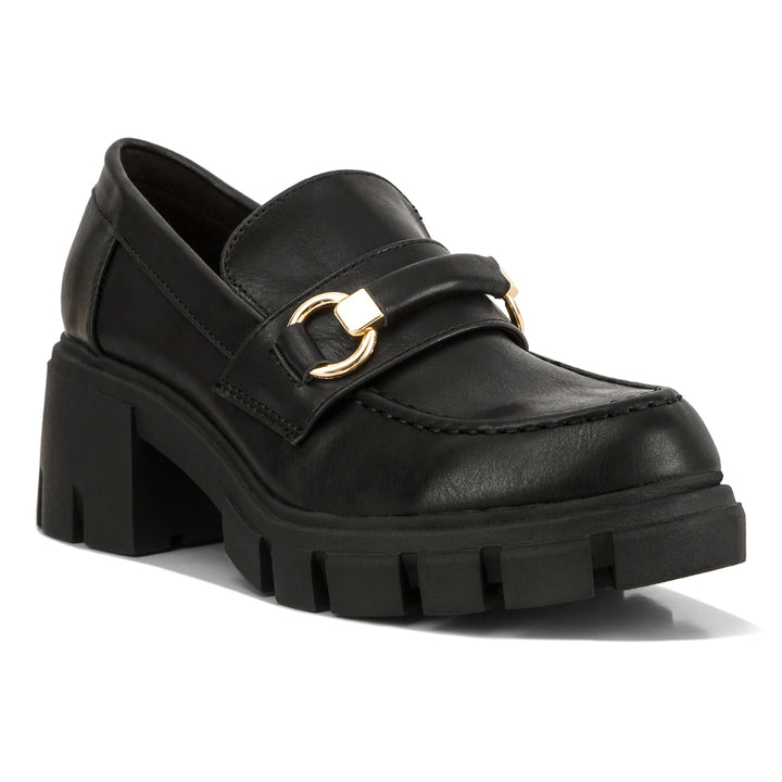 chunky platform loafers#color_black