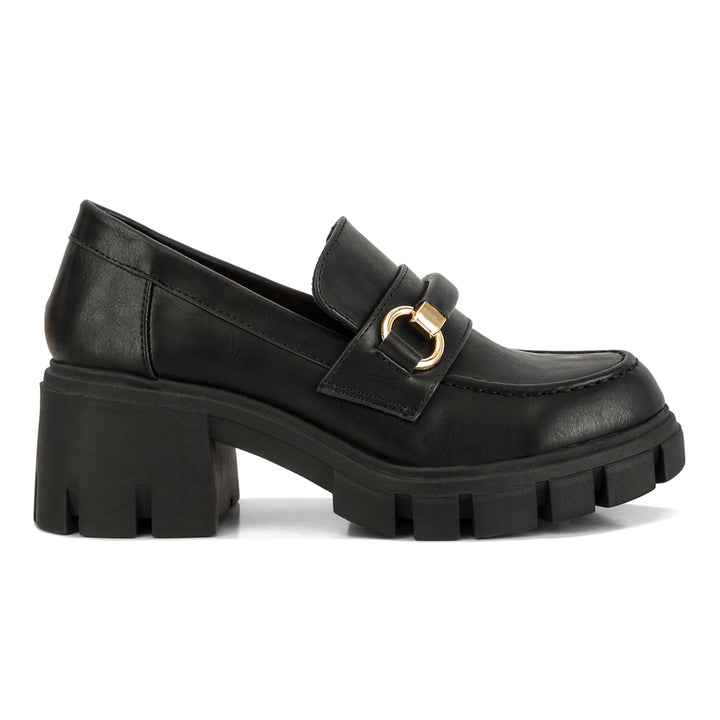 chunky platform loafers#color_black