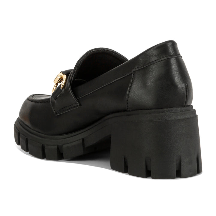 chunky platform loafers#color_black