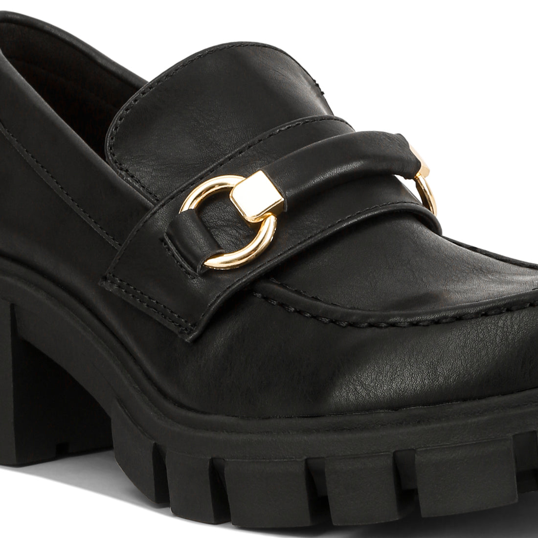chunky platform loafers#color_black
