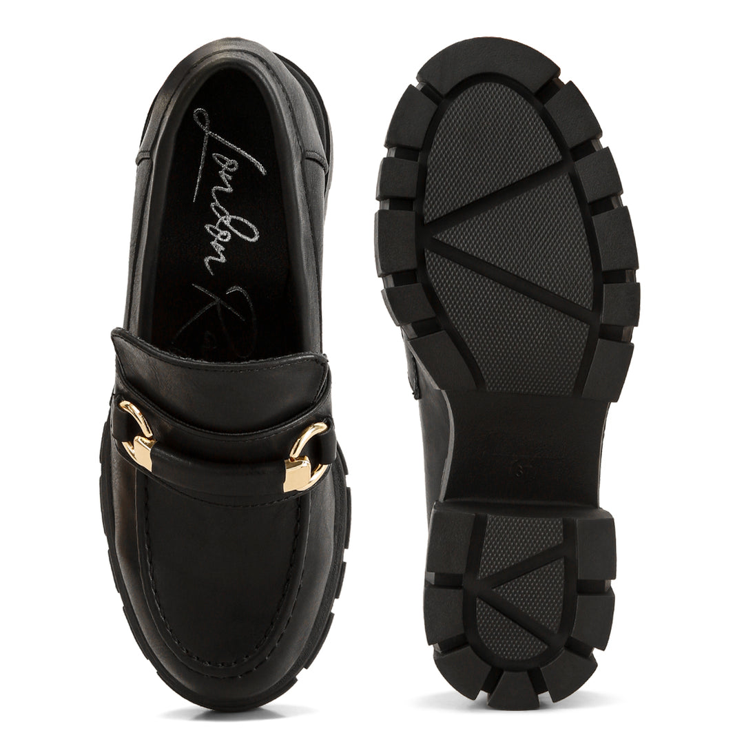 chunky platform loafers#color_black