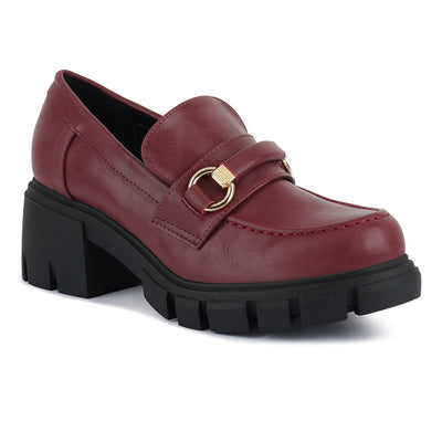 chunky platform loafers#color_burgundy