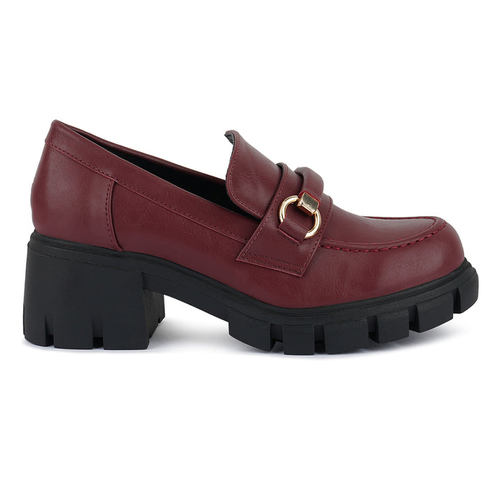 chunky platform loafers#color_burgundy