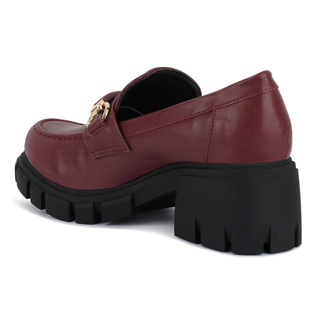 chunky platform loafers#color_burgundy