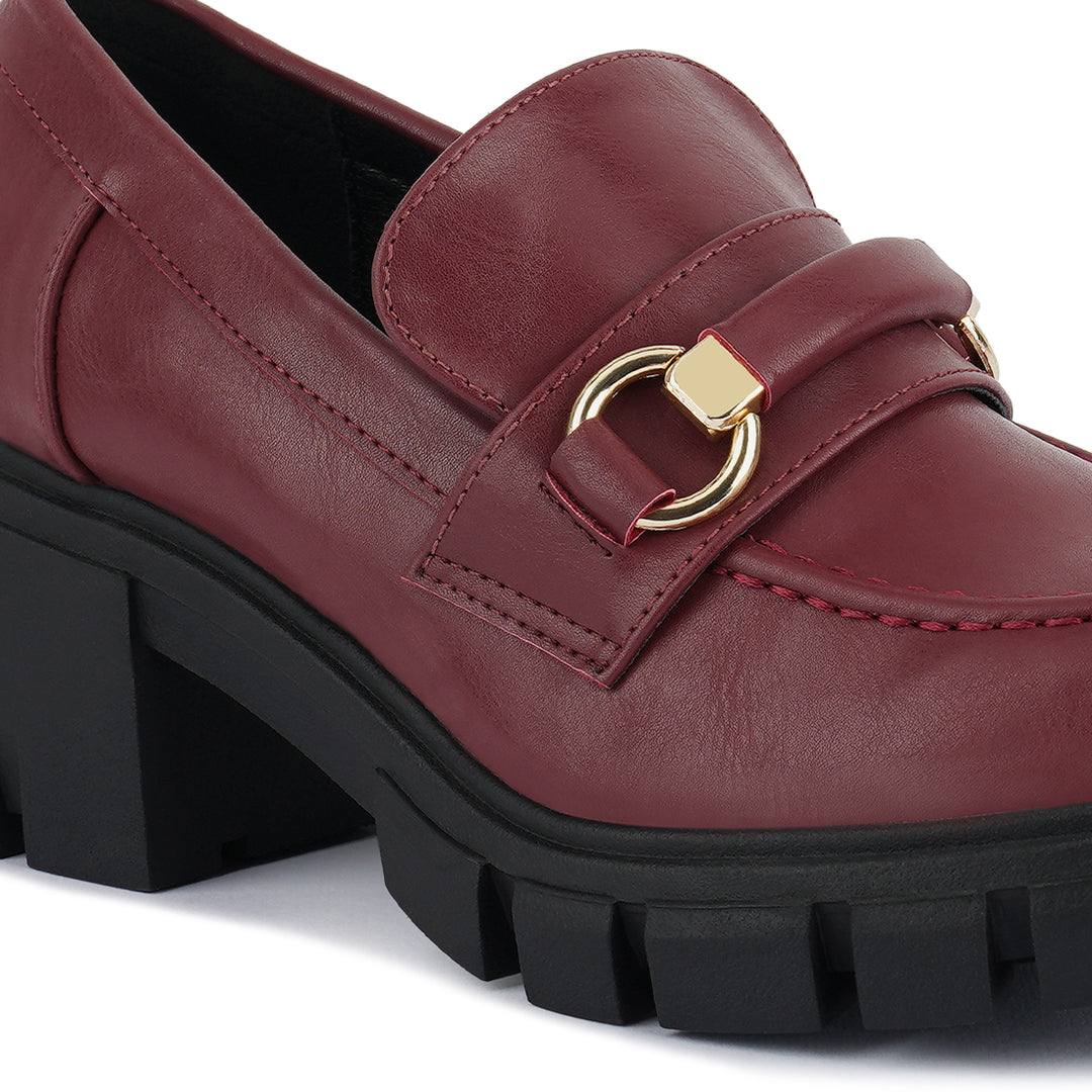 chunky platform loafers#color_burgundy