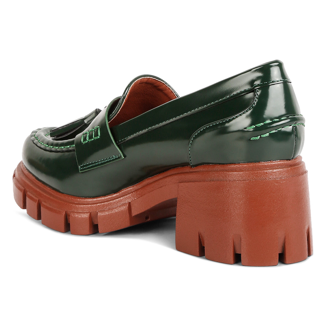 tassels detail chunky loafers#color_dark-green