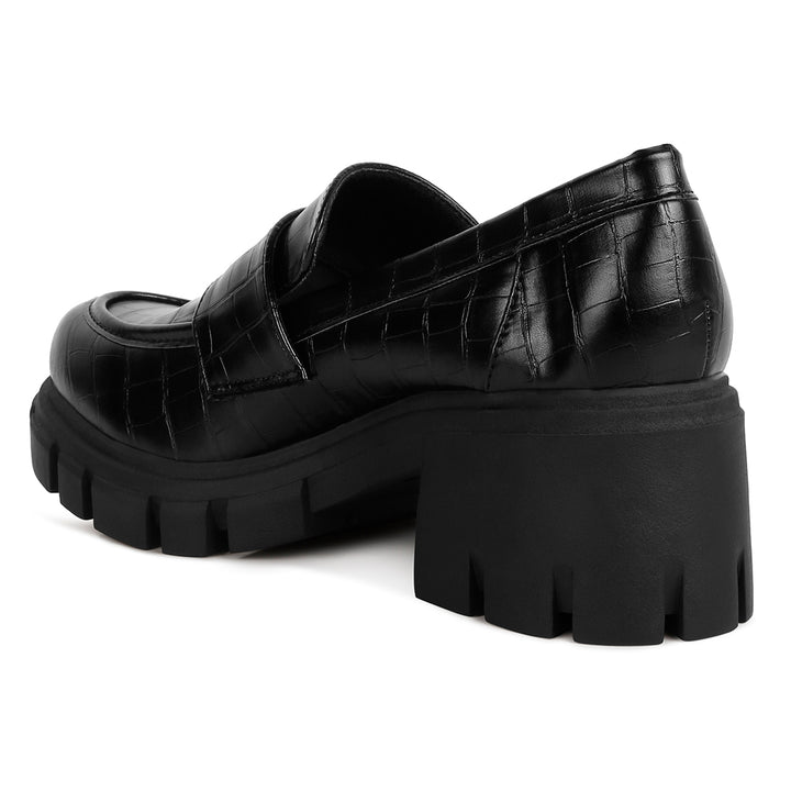 chunky block heel loafers#color_black