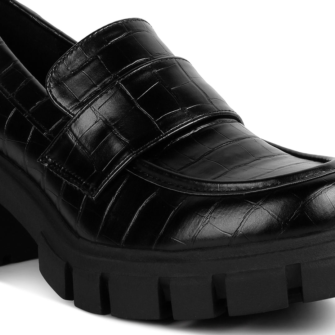 chunky block heel loafers#color_black