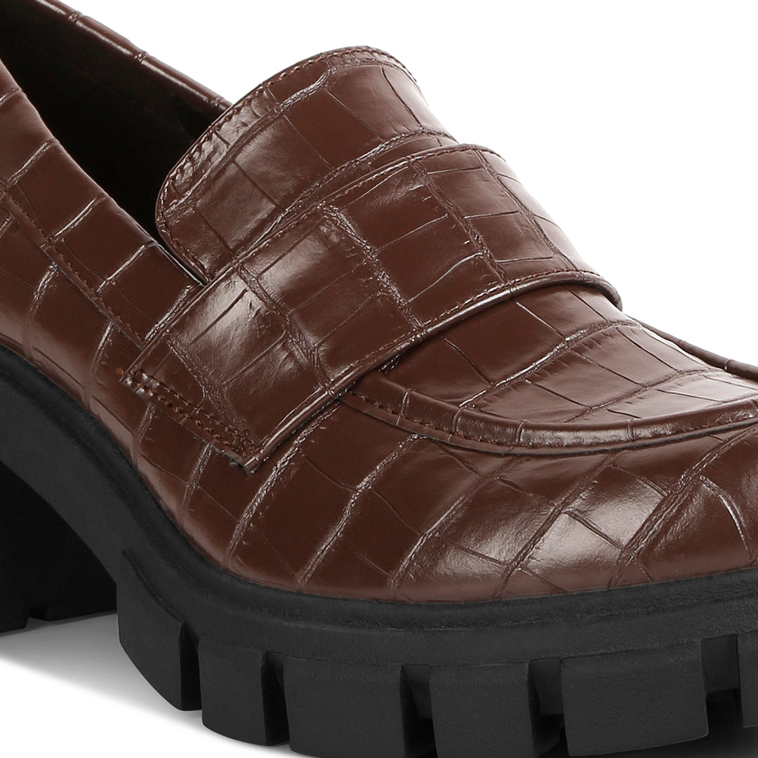 chunky block heel loafers#color_brown