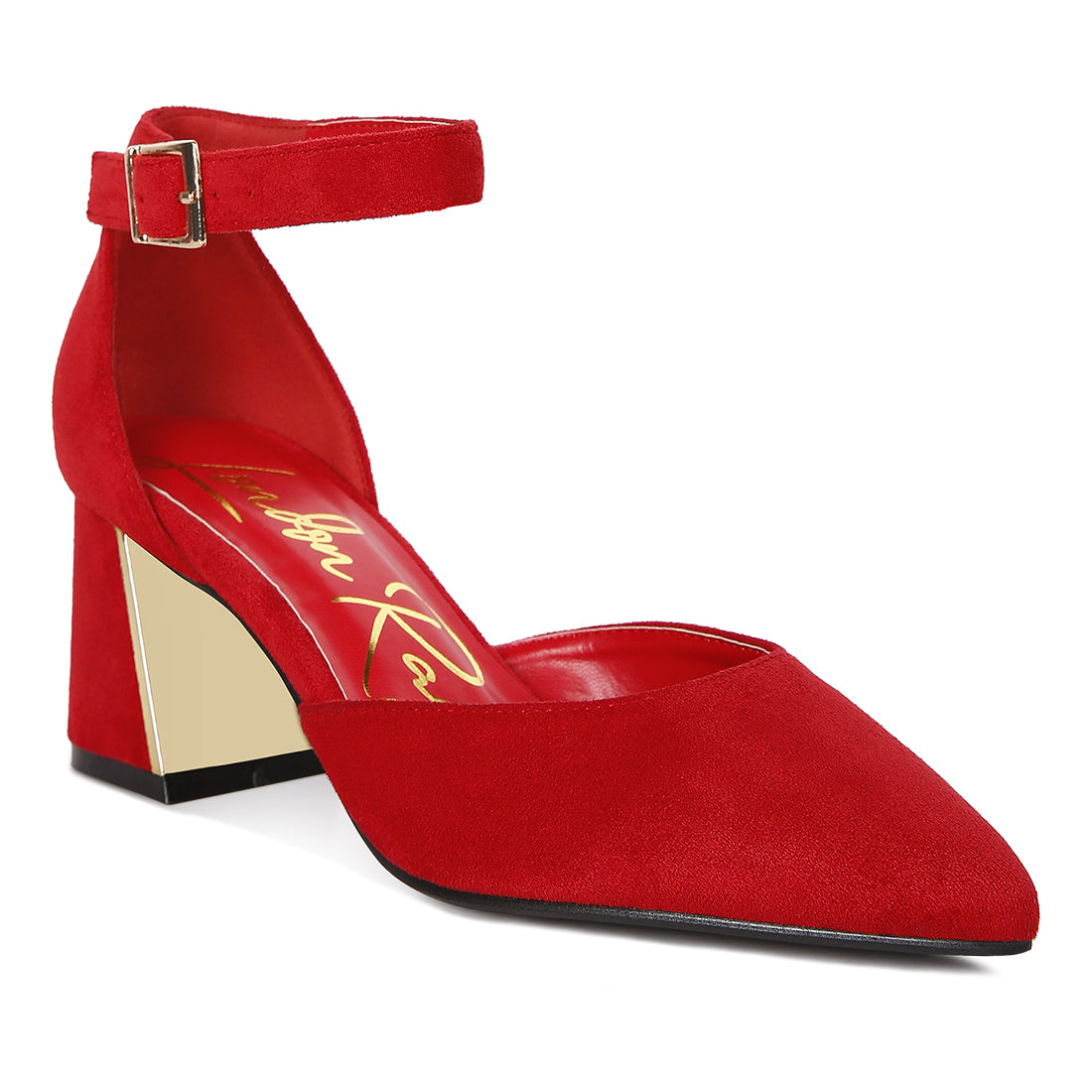 metallic accent angle heeled sandals#color_red
