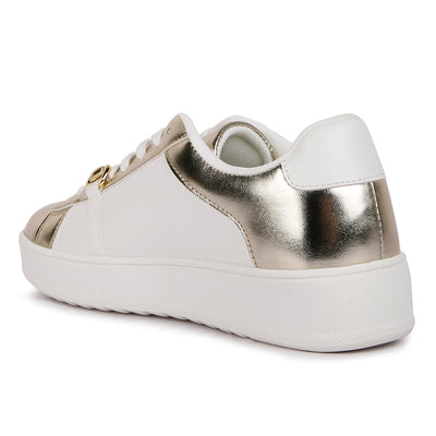 contrasting metallic sneakers#color_gold
