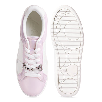 contrasting metallic sneakers#color_pink