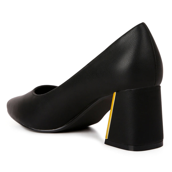 Black Block Heel Pumps