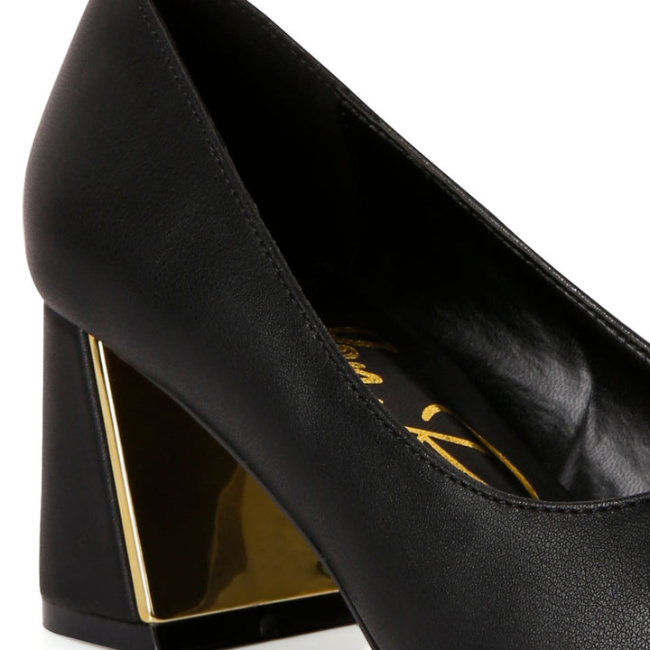 Black Block Heel Pumps