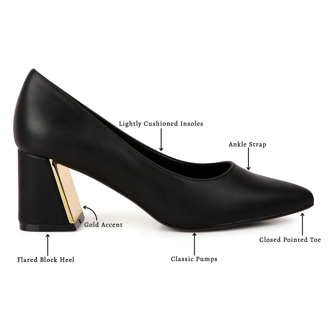 Black Block Heel Pumps