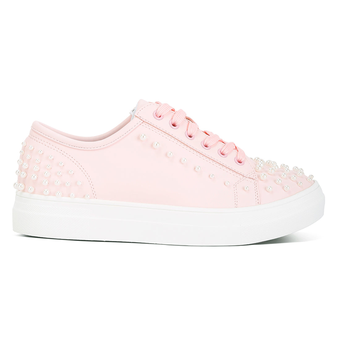 pearl embellished slip on sneakers#color_pink