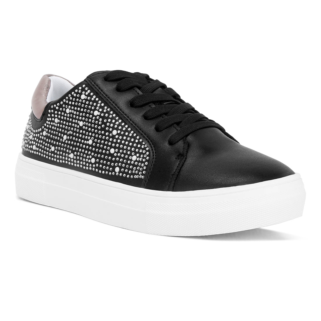 Rhinestone Pearl Embellished Sneakers London Rag India