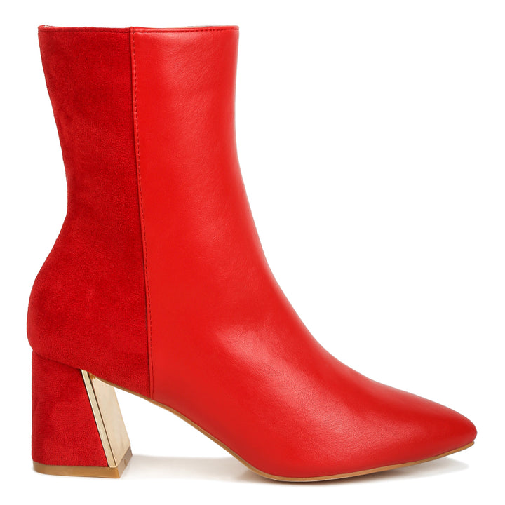 suede back panel high ankle boots#color_red