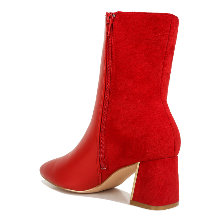 suede back panel high ankle boots#color_red