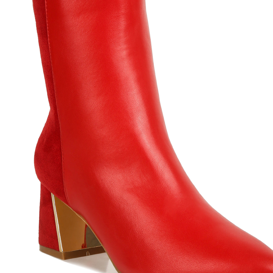 suede back panel high ankle boots#color_red