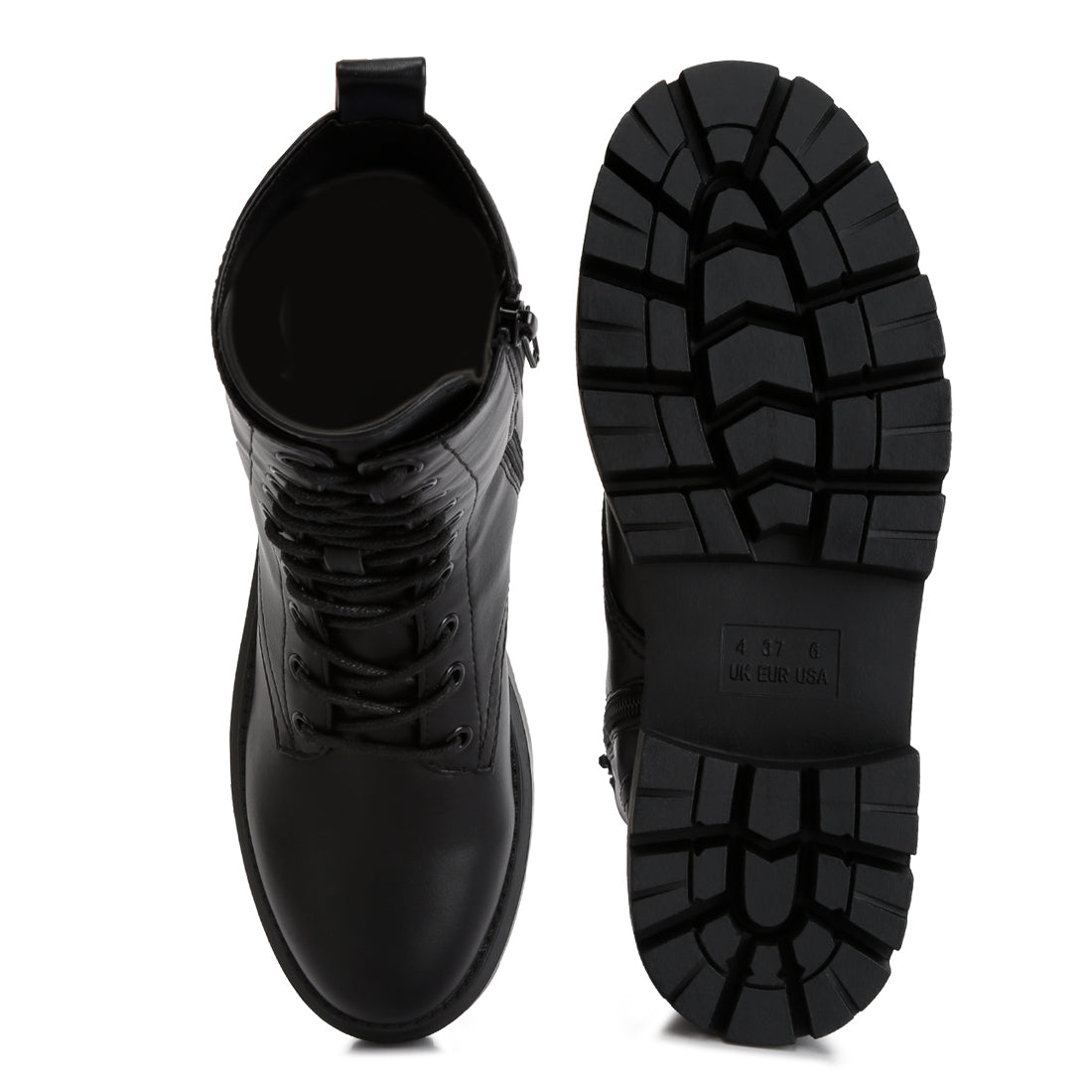 Black Ankle Combat Platform Boots