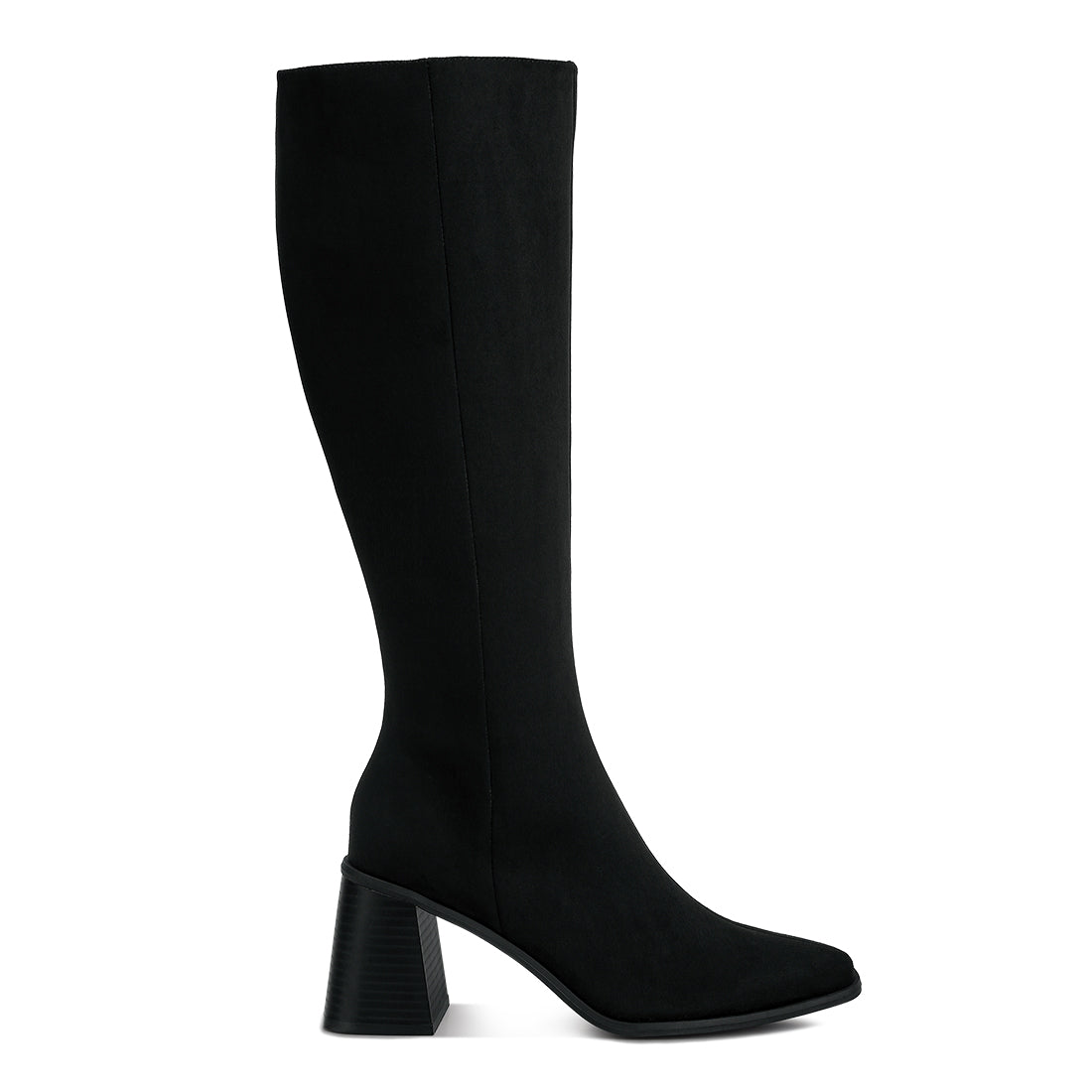 Block heel calf length boots sales