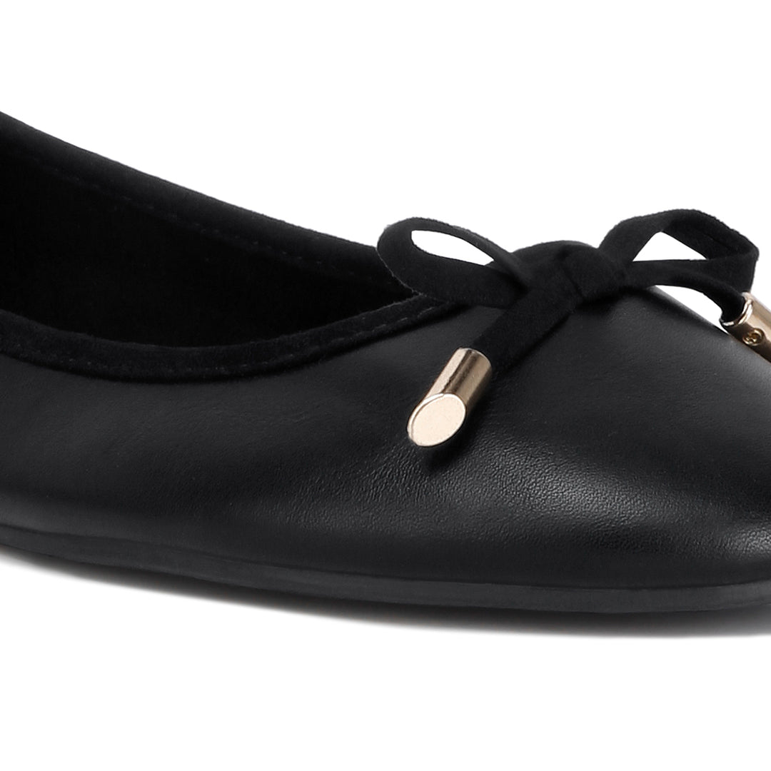 Bow Embellished Flat Ballerinas