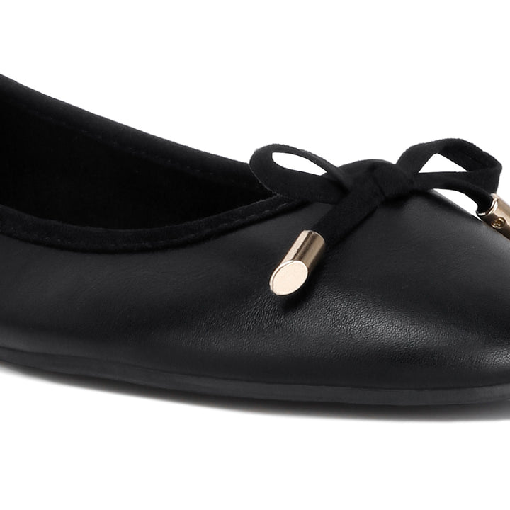 Bow Embellished Flat Ballerinas