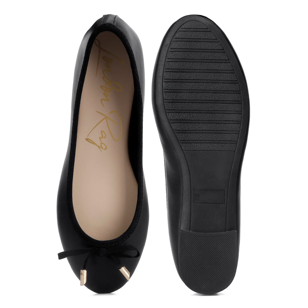 Bow Embellished Flat Ballerinas