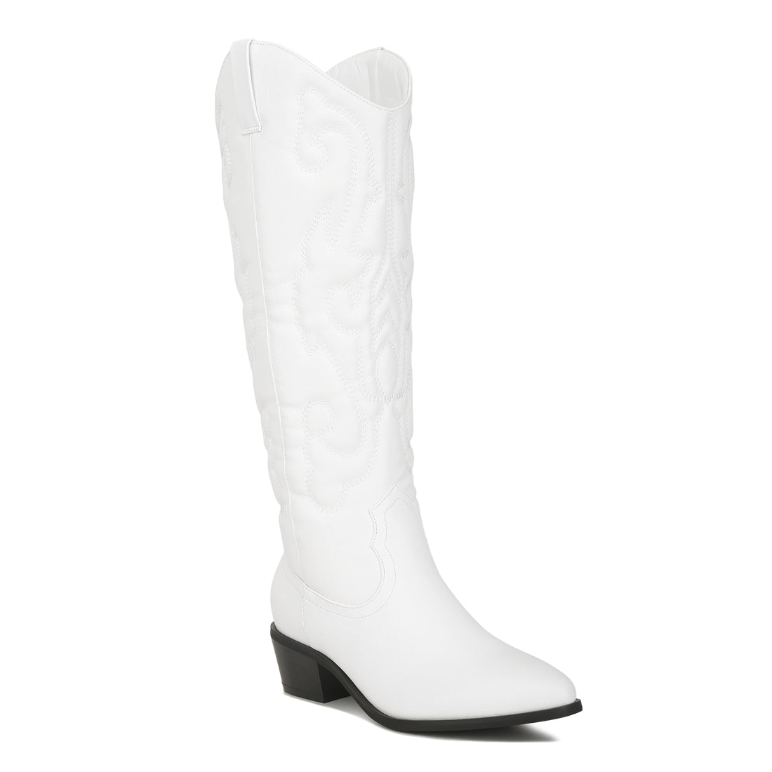 reyes patchwork studded cowboy boots#color_white