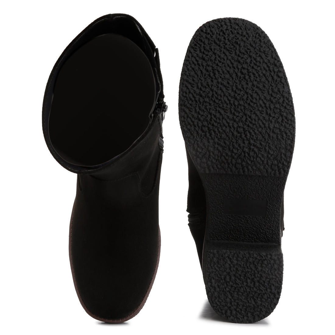 block heel micro suede boots#color_black