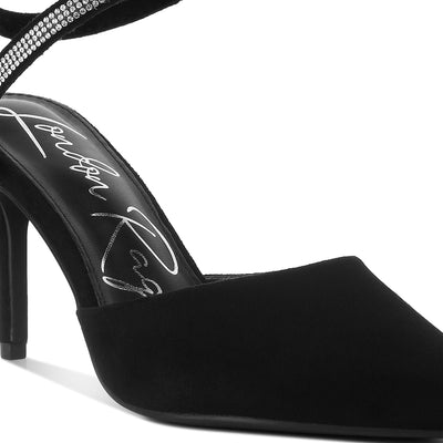 Elvira rihnestone embellished sandals#color_black
