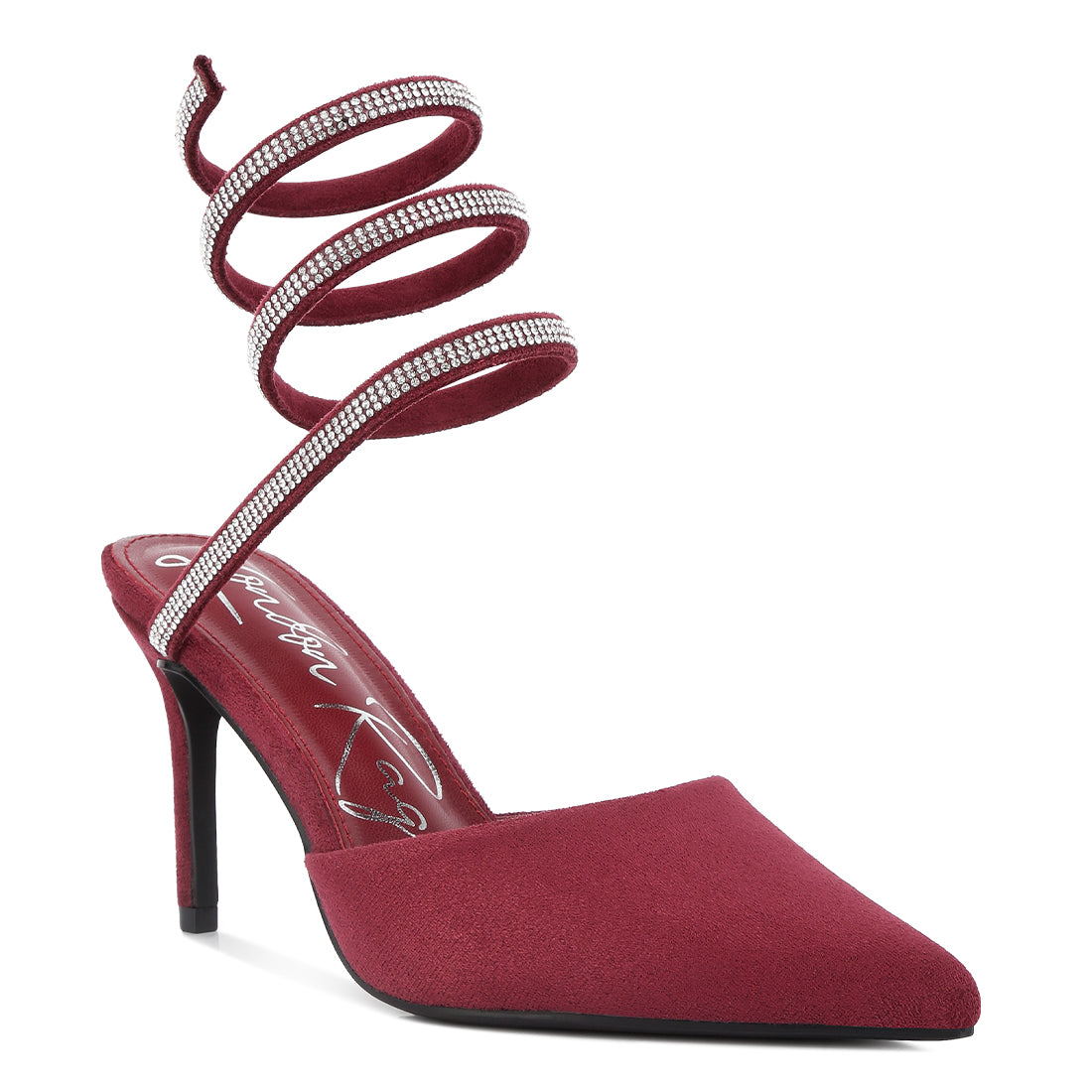 Elvira rihnestone embellished sandals#color_burgundy