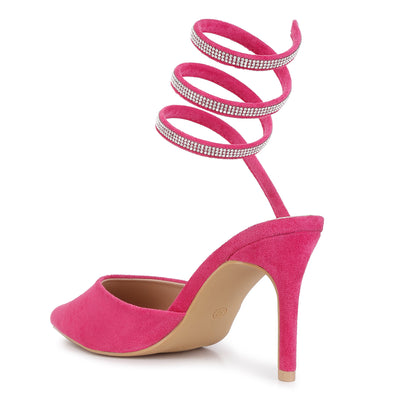Elvira rihnestone embellished sandals#color_pink