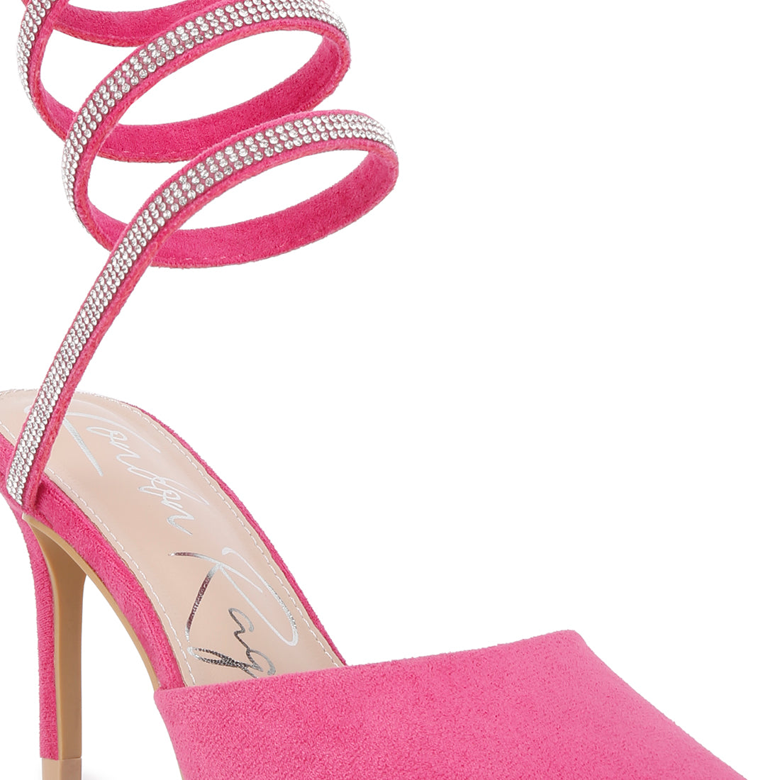 Elvira rihnestone embellished sandals#color_pink