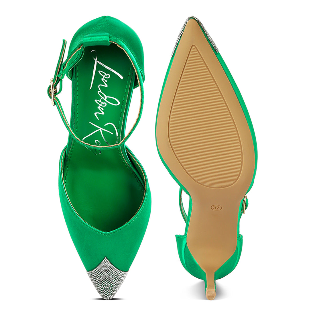 everalda toe cap embellished sandals#color_green