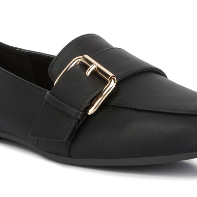 Pin Buckle Detail Loafers