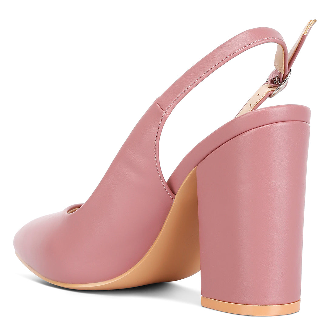 Creidne block heel pointed toe sandals#color_blush