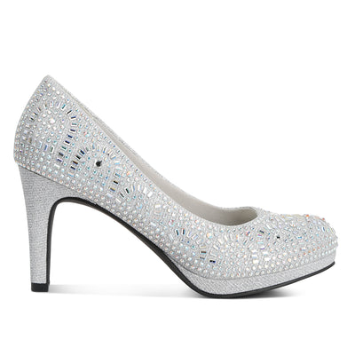 exquisite rhinestone embellished stiletto pumps#color_silver