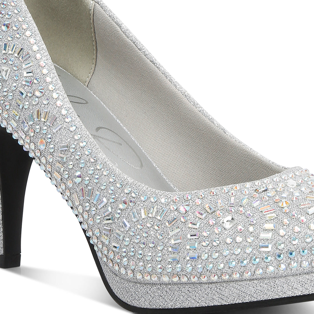 exquisite rhinestone embellished stiletto pumps#color_silver