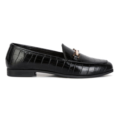 street-smart horsebit embellished loafers#color_black