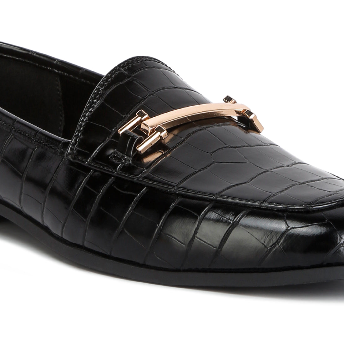 street-smart horsebit embellished loafers#color_black