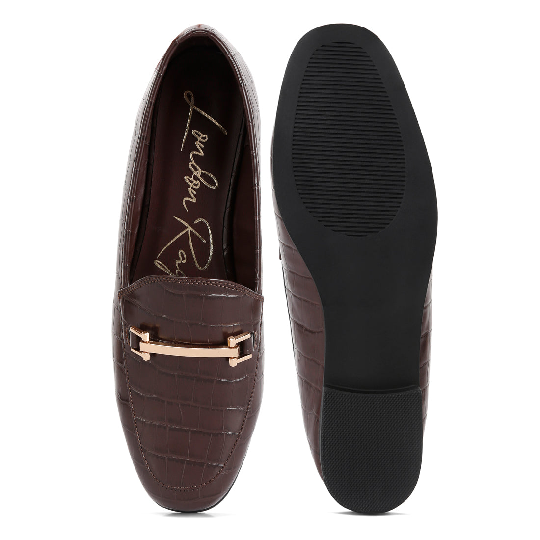 street-smart horsebit embellished loafers#color_brown