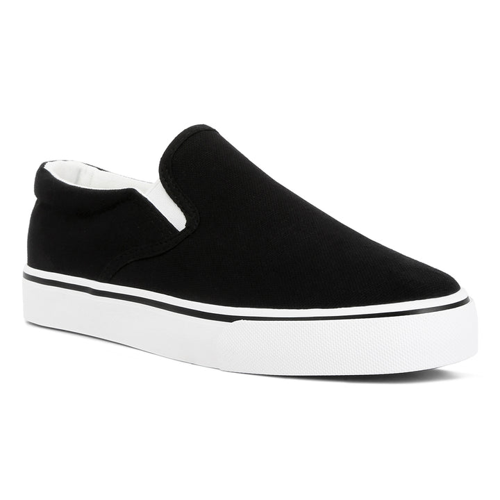 laszlo canvas slip on sneakers#color_black