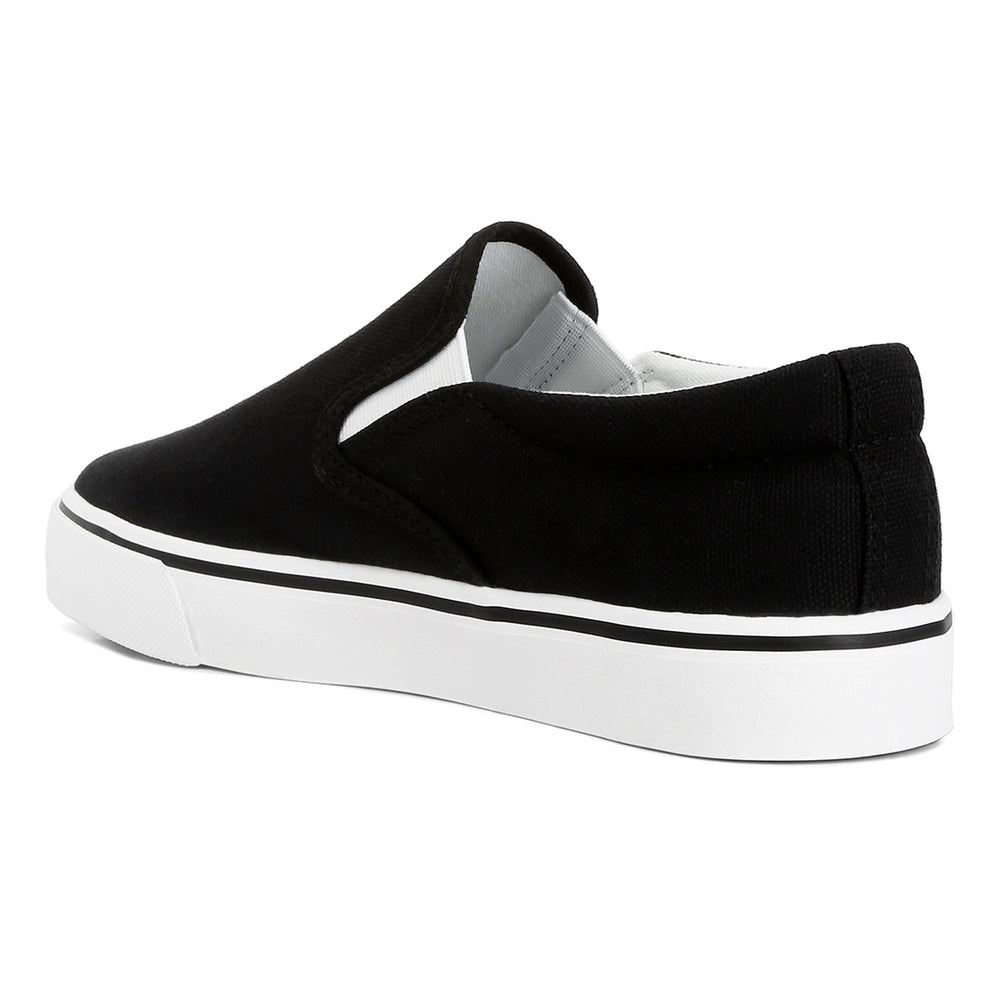 laszlo canvas slip on sneakers#color_black