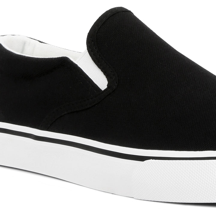 laszlo canvas slip on sneakers#color_black