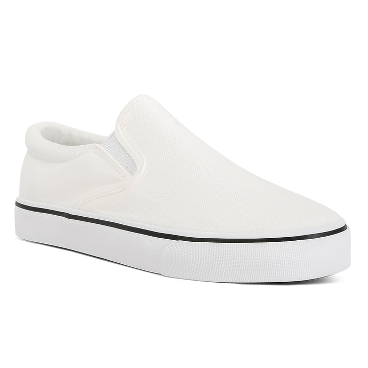 laszlo canvas slip on sneakers#color_white